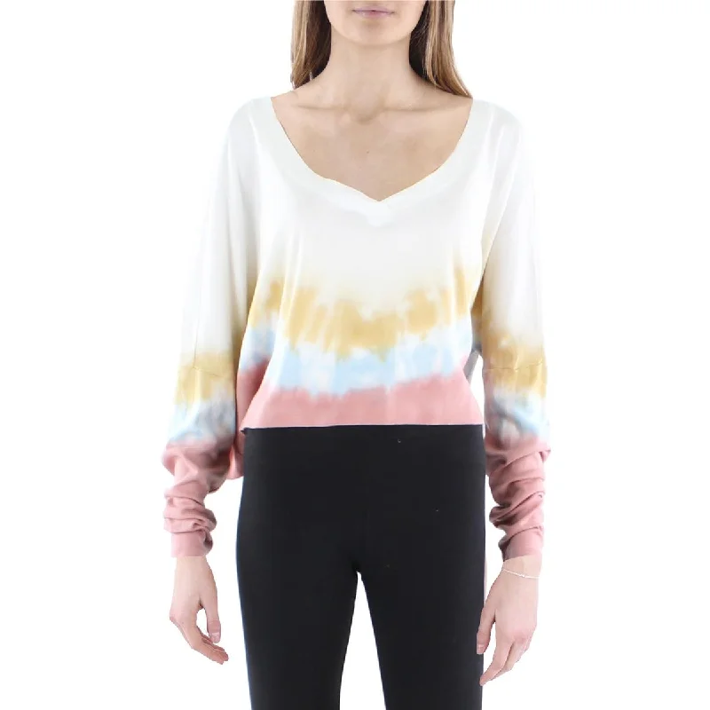 Anthropologie Maronie Womens Tie Dye Cropped T-Shirt