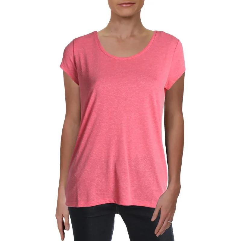 French Connection Womens Linen Blend Jewel Neck T-Shirt