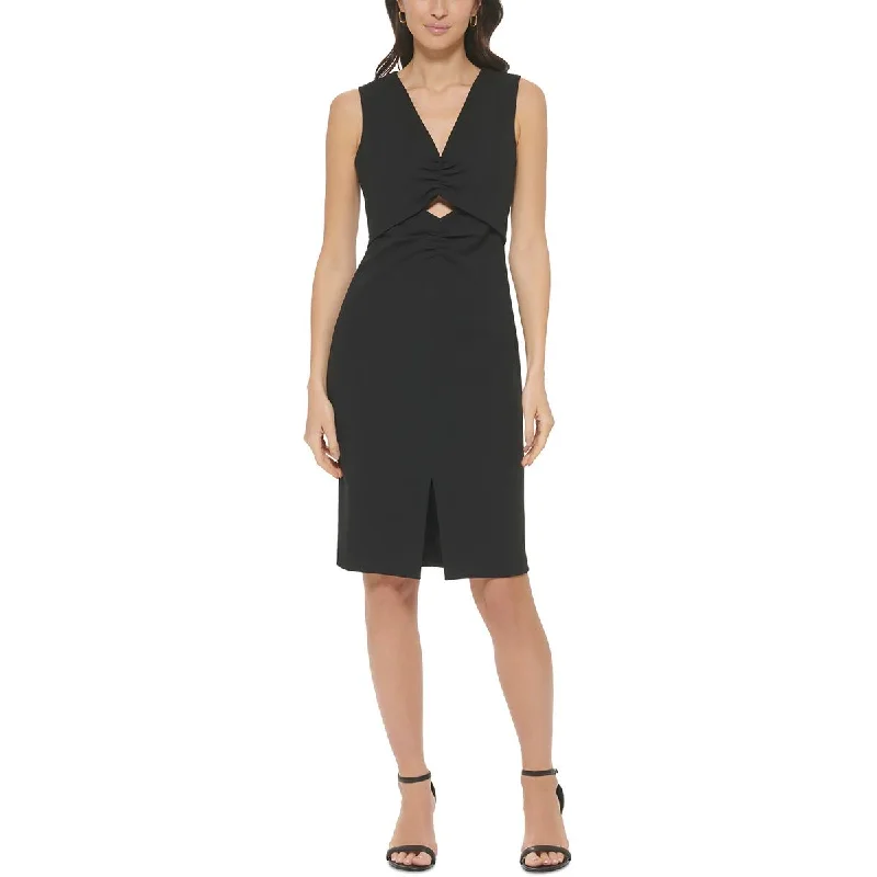 Calvin Klein Womens Cut-Out Ruching Sheath Dress