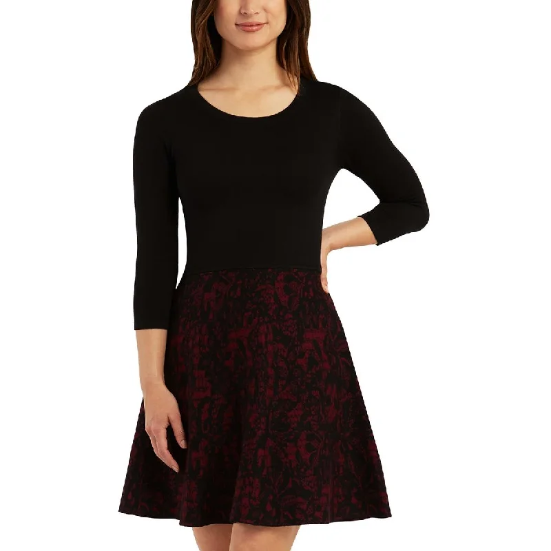 BCX Womens Juniors Lace Pattern Mini Sweaterdress