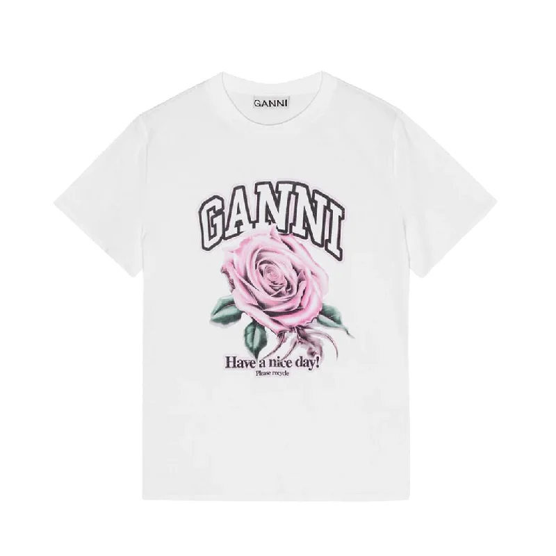 Basic Jersey Rose Relaxed T-Shirt (Bright White)