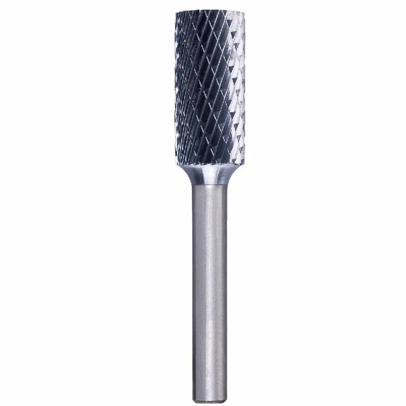 HICOAT TC Bur - Cylind. (Plain End), DBL Cut 1/2" x 1" x 1/4" Shank - SA-5, FEP Coating