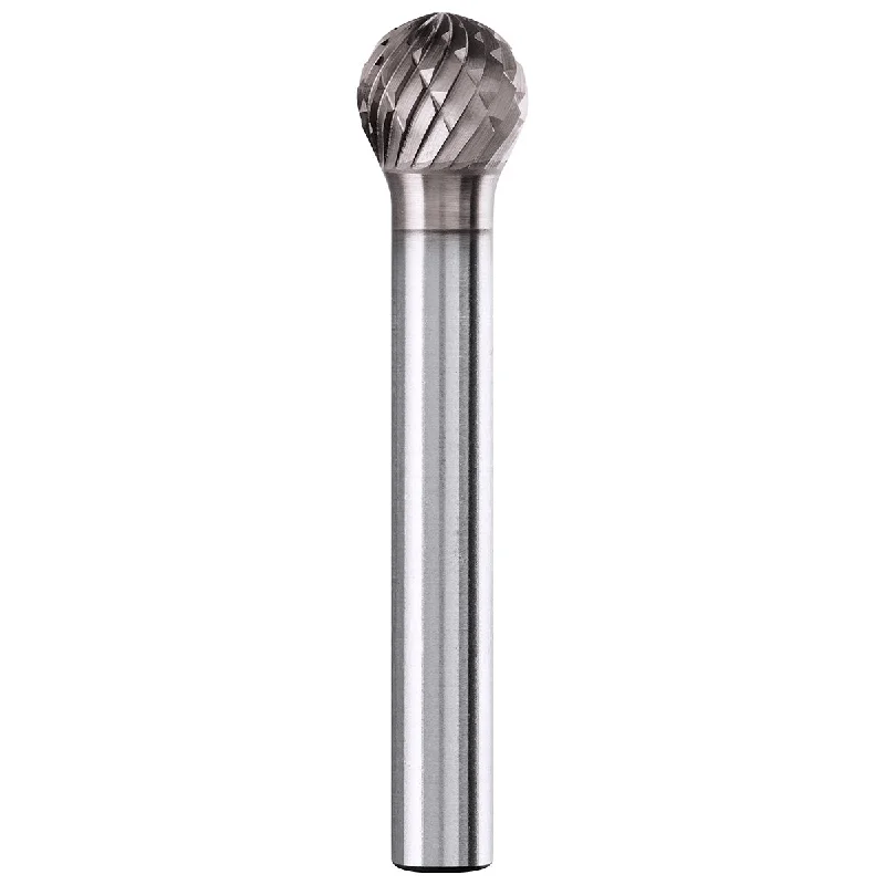 HICOAT TC Bur - Ball Shape, DBL Cut 3/8" x 5/16" x 1/4" Shank - SD-3, FEP Coating