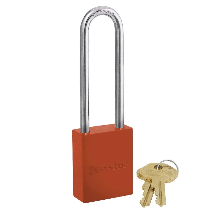 Orange Powder Coated Aluminum Safety Padlock