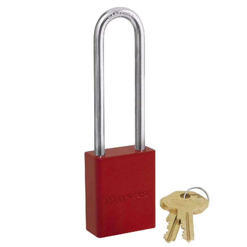 Red Powder Coated Aluminum Safety Padlock