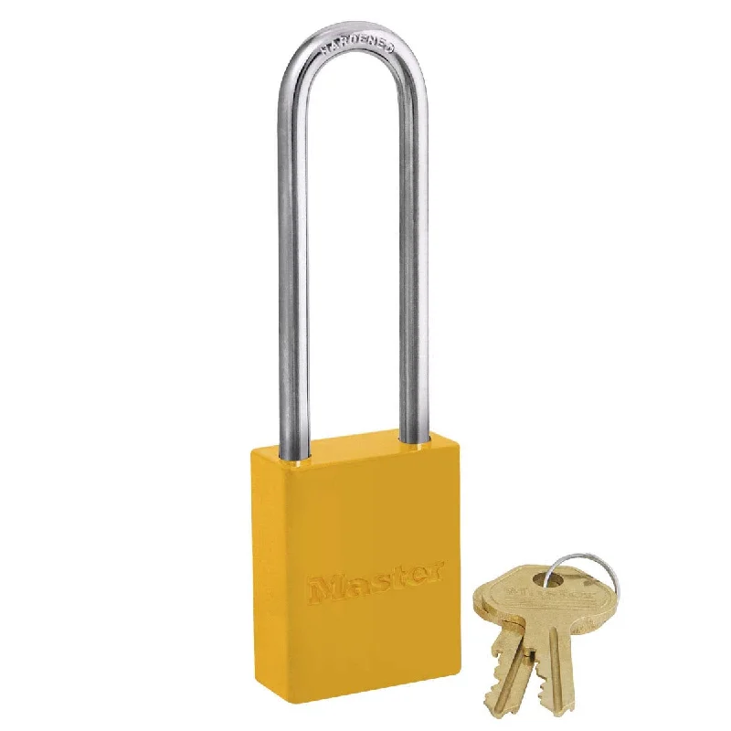 Yellow Powder Coated Aluminum Safety Padlock